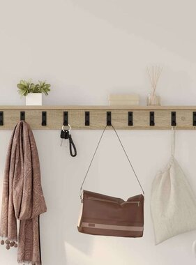 VidaXL Wandgemonteerde kapstok Sonoma eiken 100 x 10.5 x 10.5 cm