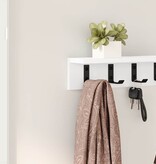 VidaXL Wandgemonteerde kapstok Wit 80 x 10.5 x 10.5 cm Bewerkt hout