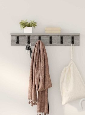 VidaXL Wandgemonteerde kapstok Grijs sonoma 60 x 10.5 x 10.5 cm