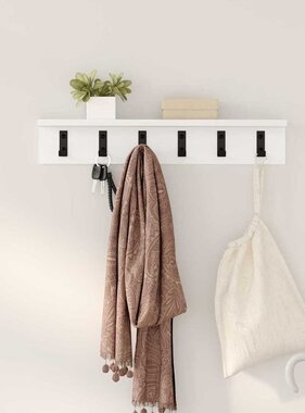 VidaXL Wandgemonteerde kapstok Wit 60 x 10.5 x 10.5 cm Bewerkt hout
