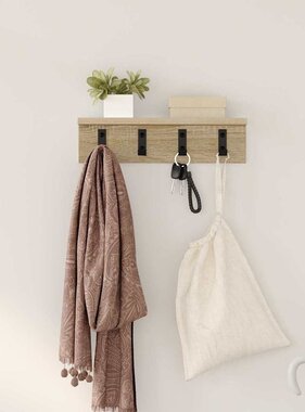 VidaXL Wandgemonteerde kapstok Sonoma eiken 40 x 10.5 x 10.5 cm