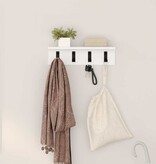 VidaXL Wandgemonteerde kapstok Wit 40 x 10.5 x 10.5 cm Bewerkt hout