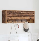 VidaXL Wandgemonteerde kapstok Oud hout 80 x 20 x 30 cm Bewerkt hout