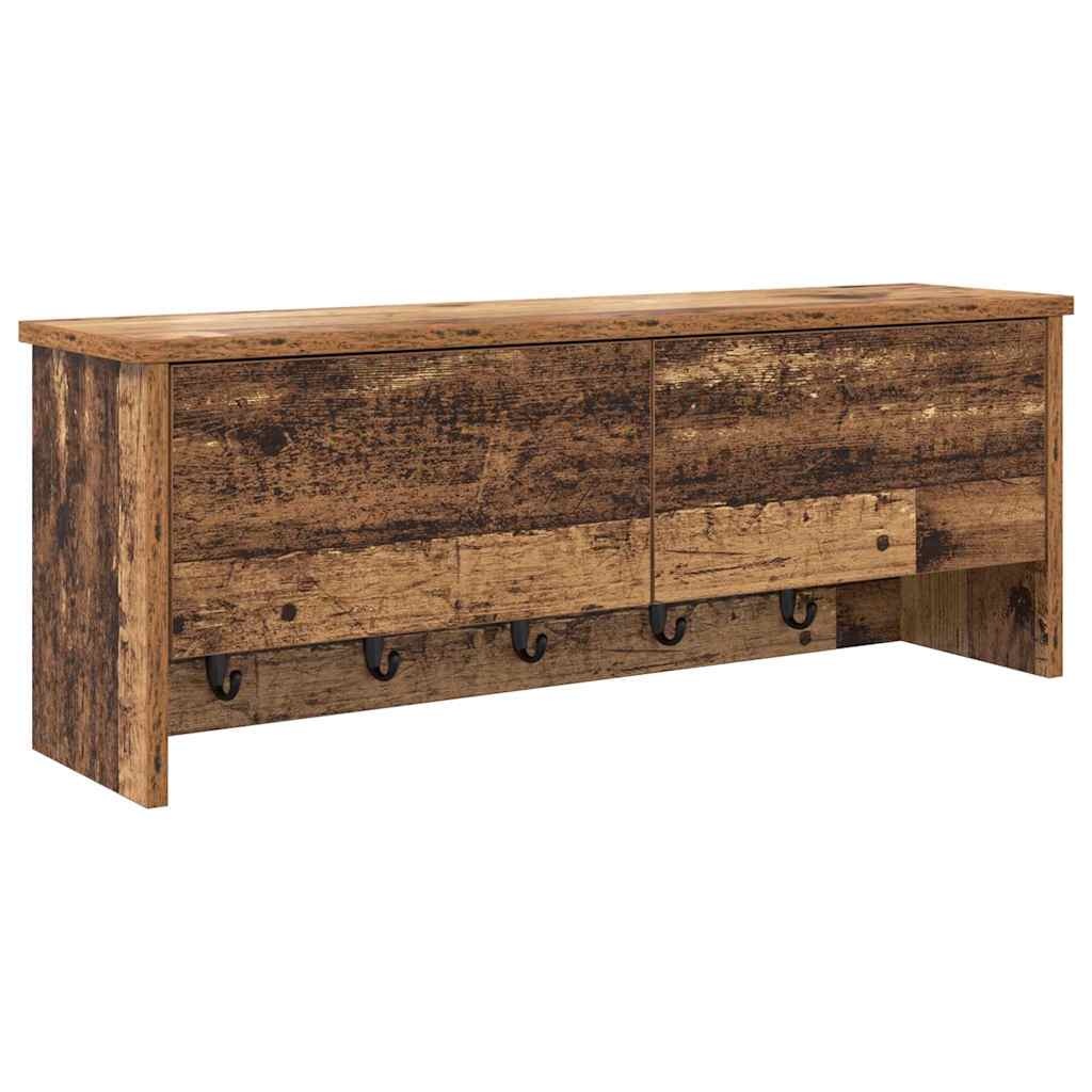 VidaXL Wandgemonteerde kapstok Oud hout 80 x 20 x 30 cm Bewerkt hout