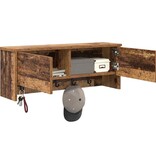 VidaXL Wandgemonteerde kapstok Oud hout 80 x 20 x 30 cm Bewerkt hout