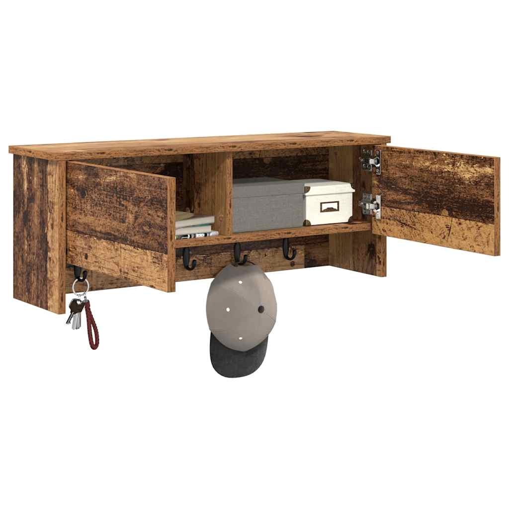 VidaXL Wandgemonteerde kapstok Oud hout 80 x 20 x 30 cm Bewerkt hout
