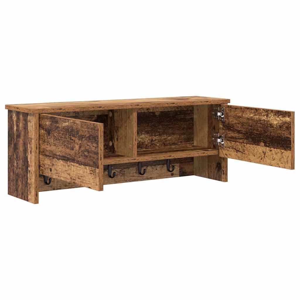 VidaXL Wandgemonteerde kapstok Oud hout 80 x 20 x 30 cm Bewerkt hout