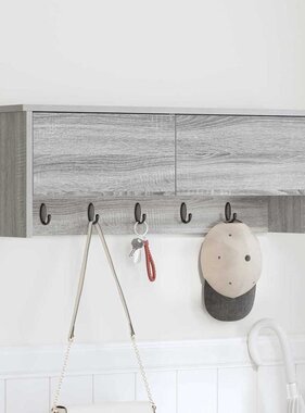 VidaXL Wandgemonteerde kapstok met plank Grijs sonoma 80 x 20 x 30 cm