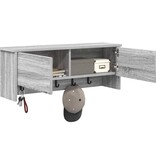 VidaXL Wandgemonteerde kapstok met plank Grijs sonoma 80 x 20 x 30 cm