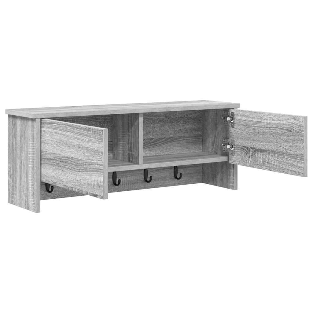VidaXL Wandgemonteerde kapstok met plank Grijs sonoma 80 x 20 x 30 cm