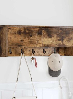 VidaXL Wandgemonteerde kapstok met plank Gerookt eiken 80 x 20 x 30 cm
