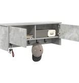 VidaXL Wandgemonteerde kapstok Betongrijs 80 x 20 x 30 cm Bewerkt hout