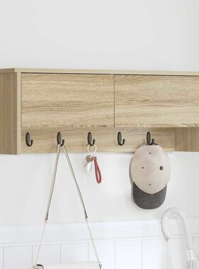 VidaXL Wandgemonteerde kapstok met plank Sonoma eiken 80 x 20 x 30 cm