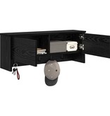 VidaXL Wandgemonteerde kapstok met plank Zwart eiken 80 x 20 x 30 cm