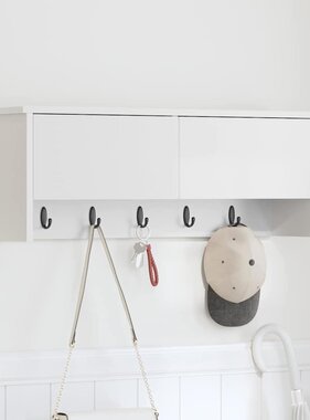 VidaXL Wandgemonteerde kapstok Wit 80 x 20 x 30 cm Bewerkt hout
