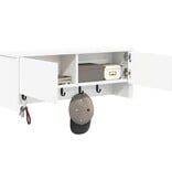 VidaXL Wandgemonteerde kapstok Wit 80 x 20 x 30 cm Bewerkt hout