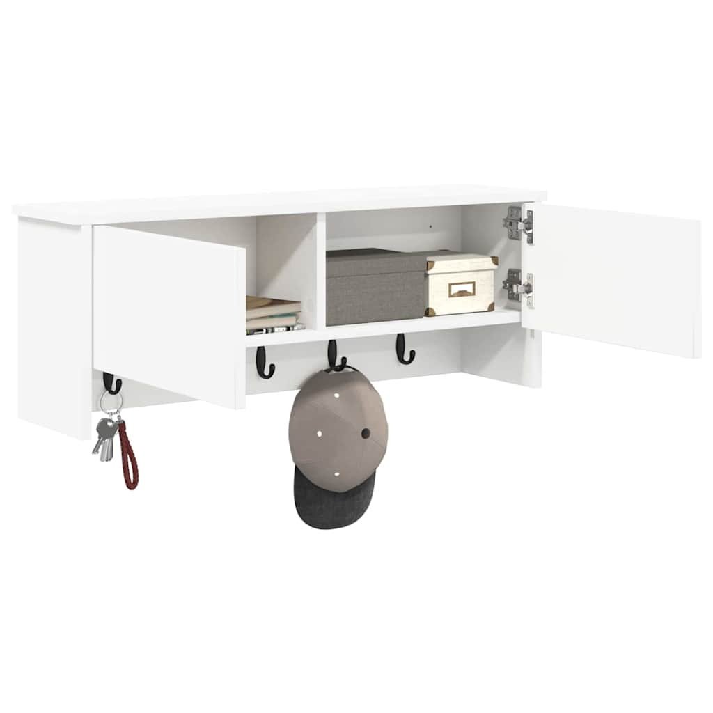 VidaXL Wandgemonteerde kapstok Wit 80 x 20 x 30 cm Bewerkt hout