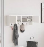 VidaXL Wandgemonteerde kapstok Wit 80 x 20 x 30 cm Bewerkt hout