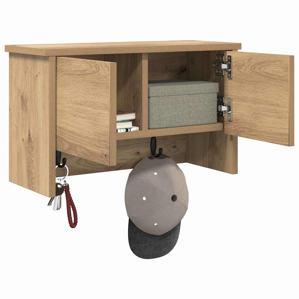 VidaXL Wandgemonteerde kapstok artisanaal eikenkleurig 50 x 20 x 30 cm