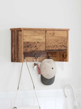 VidaXL Wandgemonteerde kapstok Oud hout 50 x 20 x 30 cm Bewerkt hout