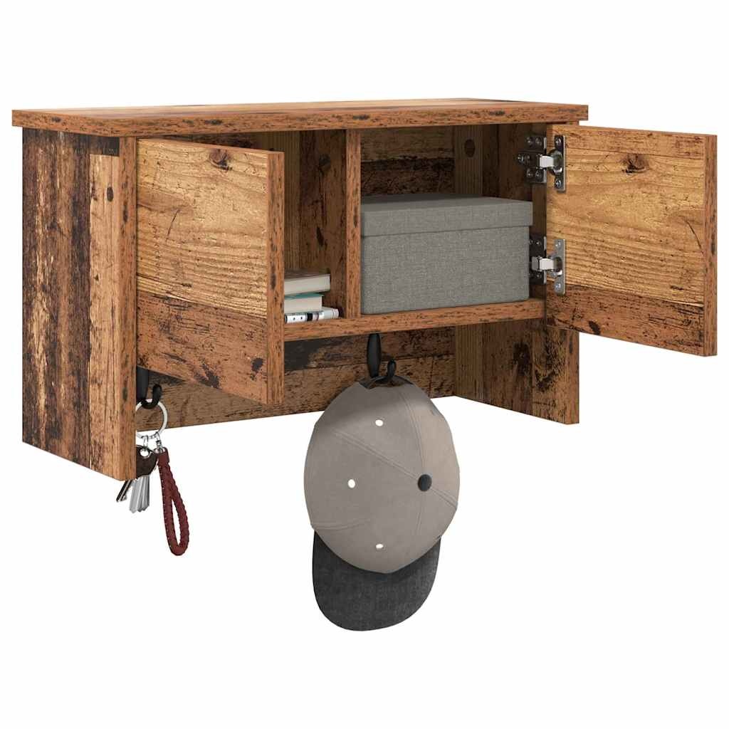 VidaXL Wandgemonteerde kapstok Oud hout 50 x 20 x 30 cm Bewerkt hout