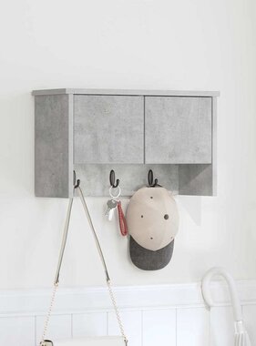 VidaXL Wandgemonteerde kapstok Betongrijs 50 x 20 x 30 cm Bewerkt hout