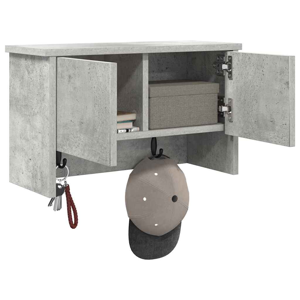 VidaXL Wandgemonteerde kapstok Betongrijs 50 x 20 x 30 cm Bewerkt hout