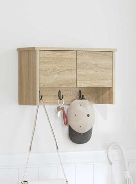 VidaXL Wandgemonteerde kapstok met plank Sonoma eiken 50 x 20 x 30 cm