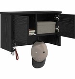 VidaXL Wandgemonteerde kapstok met plank Zwart eiken 50 x 20 x 30 cm