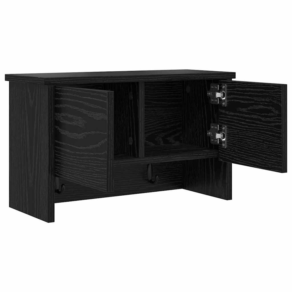 VidaXL Wandgemonteerde kapstok met plank Zwart eiken 50 x 20 x 30 cm
