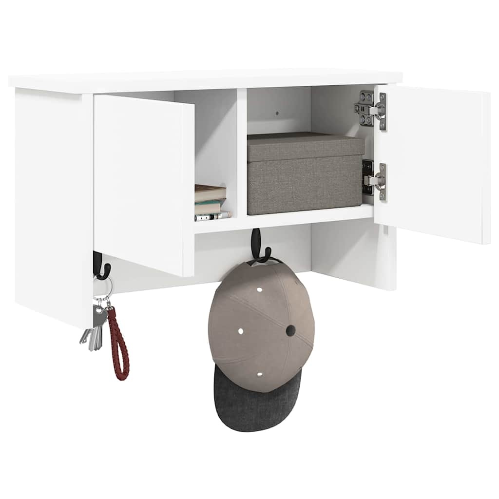 VidaXL Wandgemonteerde kapstok Wit 50 x 20 x 30 cm Bewerkt hout