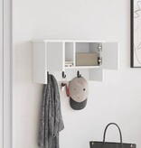 VidaXL Wandgemonteerde kapstok Wit 50 x 20 x 30 cm Bewerkt hout