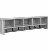 VidaXL Wandgemonteerde kapstok met plank Grijs sonoma 100 x 16 x 26 cm