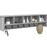 VidaXL Wandgemonteerde kapstok met plank Grijs sonoma 100 x 16 x 26 cm