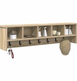 VidaXL Wandgemonteerde kapstok met plank Sonoma eiken 100 x 16 x 26 cm