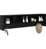 VidaXL Wandgemonteerde kapstok met plank Zwart eiken 100 x 16 x 26 cm