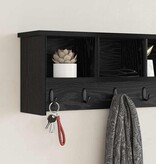 VidaXL Wandgemonteerde kapstok met plank Zwart eiken 100 x 16 x 26 cm