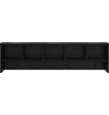 VidaXL Wandgemonteerde kapstok met plank Zwart eiken 100 x 16 x 26 cm