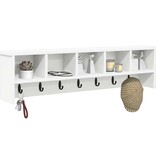VidaXL Wandgemonteerde kapstok Wit 100 x 16 x 26 cm Bewerkt hout