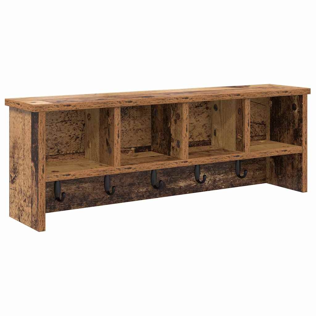 VidaXL Wandgemonteerde kapstok Oud hout 75 x 16 x 26 cm Bewerkt hout