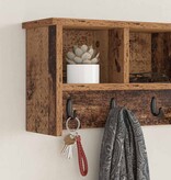VidaXL Wandgemonteerde kapstok Oud hout 75 x 16 x 26 cm Bewerkt hout