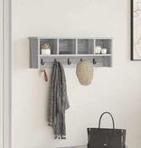 VidaXL Wandgemonteerde kapstok met plank Grijs sonoma 75 x 16 x 26 cm