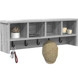 VidaXL Wandgemonteerde kapstok met plank Grijs sonoma 75 x 16 x 26 cm