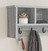 VidaXL Wandgemonteerde kapstok met plank Grijs sonoma 75 x 16 x 26 cm