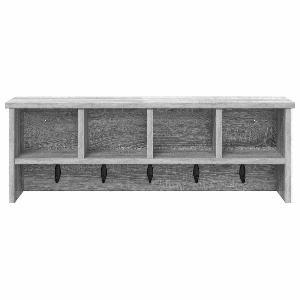 VidaXL Wandgemonteerde kapstok met plank Grijs sonoma 75 x 16 x 26 cm