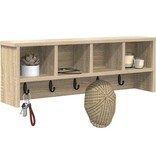 VidaXL Wandgemonteerde kapstok met plank Sonoma eiken 75 x 16 x 26 cm