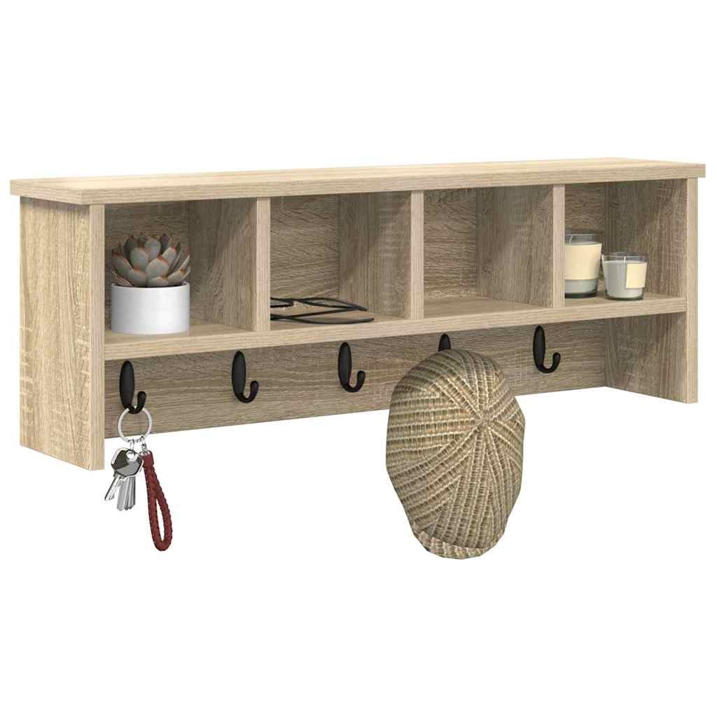 VidaXL Wandgemonteerde kapstok met plank Sonoma eiken 75 x 16 x 26 cm