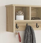VidaXL Wandgemonteerde kapstok met plank Sonoma eiken 75 x 16 x 26 cm