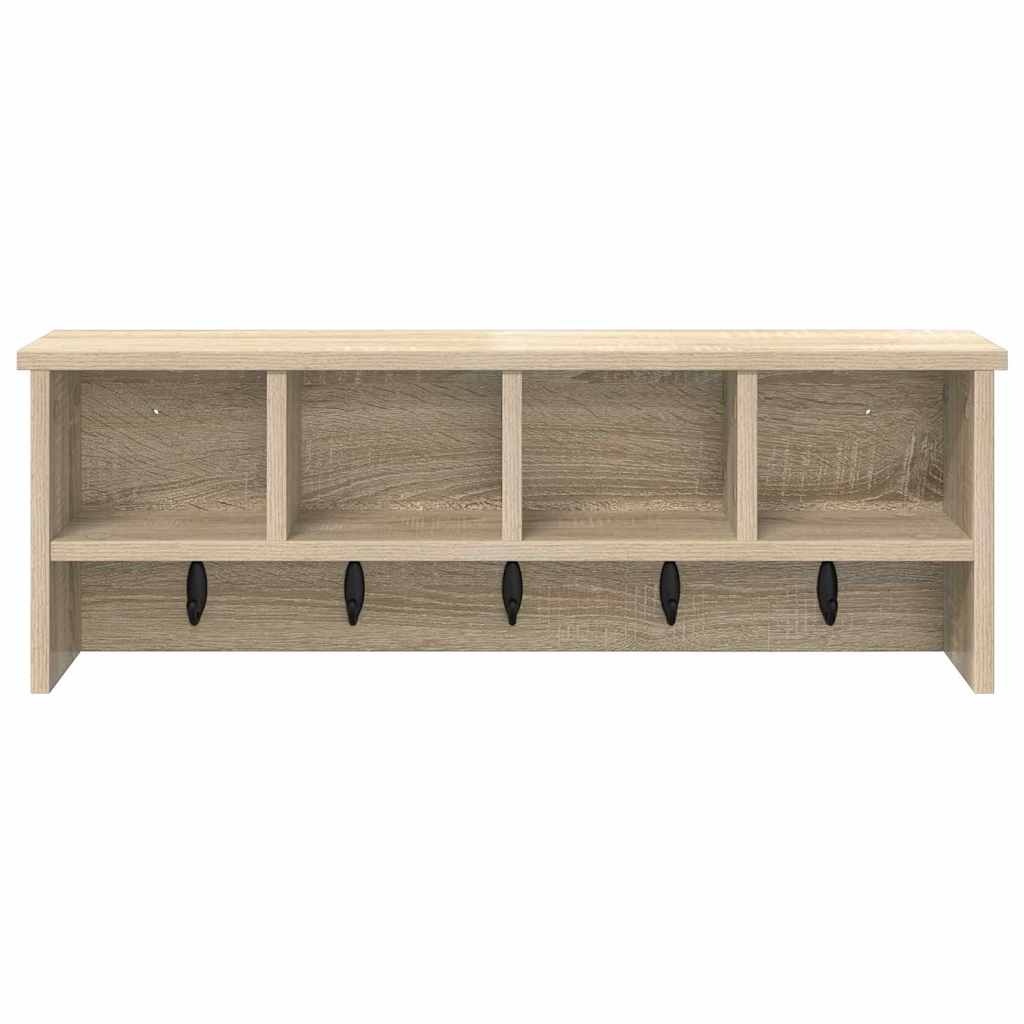 VidaXL Wandgemonteerde kapstok met plank Sonoma eiken 75 x 16 x 26 cm