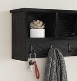 VidaXL Wandgemonteerde kapstok met plank Zwart eiken 75 x 16 x 26 cm